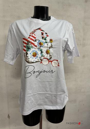 T-shirt in Cotone Fantasia stampata