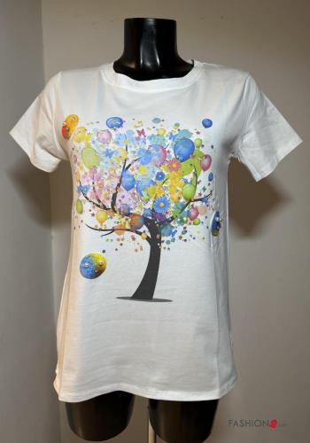 Cotton T-shirt with pearls