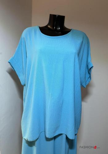 Blusa maniche corte girocollo