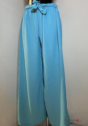 Pantalone wide leg con cintura in stoffa con elastico - ph 1
