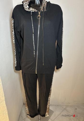 Tuta sportiva in Cotone con elastico con coulisse con zip con cappuccio - ph 1
