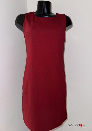 Vestido gola redonda sem mangas pelo joelho vestido justo - ph 1