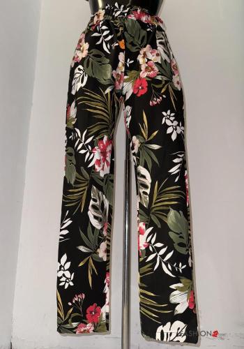 Blumenmuster lange Hose mit gummizug - ph 1