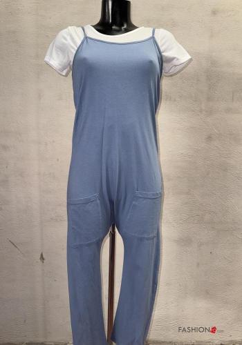 Latzhose aus Baumwolle mit Taschen mit T-Shirt - ph 1