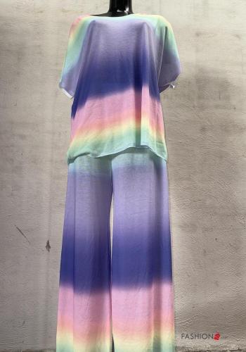 Coordinato in Cotone maniche corte Fantasia colorata