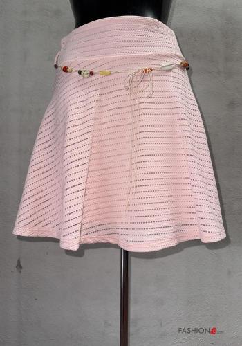 Jupe courte à broderie avec ceinture - ph 1