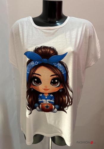 T-shirt manches courtes col rond imprimé - ph 1