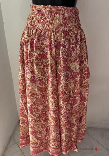 Pantalone in Seta vita alta wide leg con elastico - ph 1