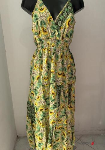 Abito in Seta lungo senza maniche scollato sulla schiena scollo a V - ph 1