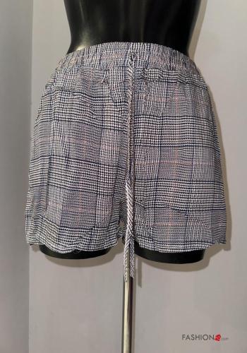Shorts de Algodón Estampado tartán con bolsillos con elástico - ph 1