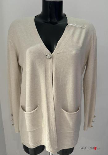 long sleeve Cardigan with buttons with v-neck with pockets - ph 1