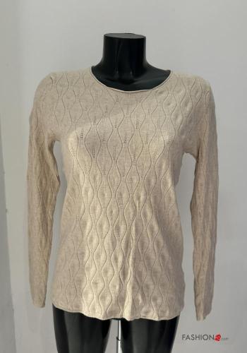 Maglione maniche lunghe girocollo Fantasia ricamata