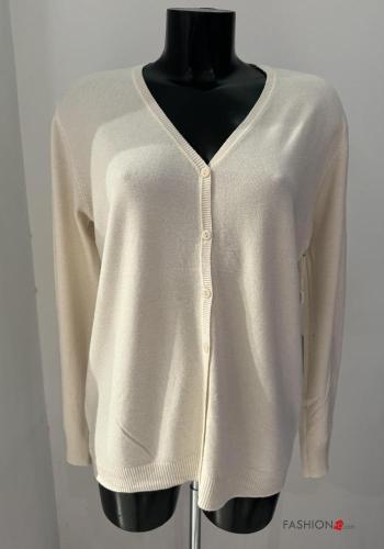 Cardigan maniche lunghe con bottoni scollo a V