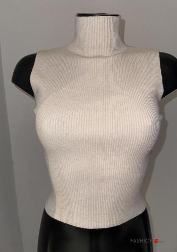 Ribbed mini sleeveless Top Rollneck - ph 1