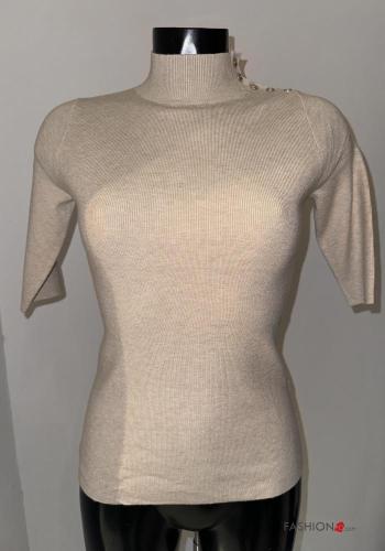 Dolcevita costine maniche a tre quarti - ph 1