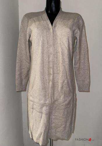 long sleeve long Cardigan with buttons with pockets - ph 1