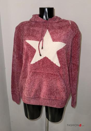 Maglione con tasche con cappuccio