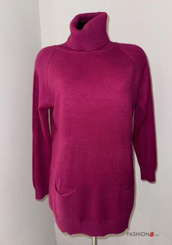 long sleeve Cotton Sweater Rollneck with pockets - ph 1