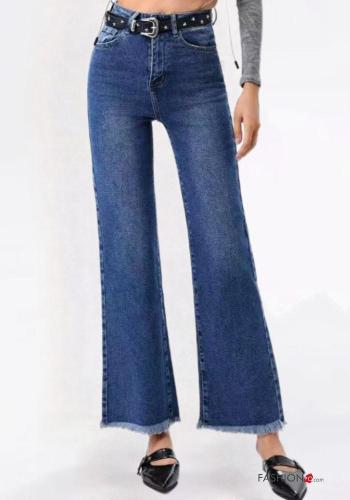 denim Cotton Jeans with buttons with zip with pockets - ph 1