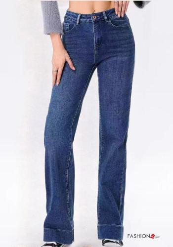 Jeans in Cotone denim con tasche con bottoni con zip - ph 1