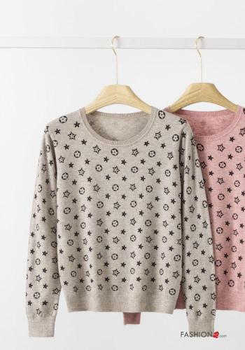 Maglione maniche lunghe girocollo Fantasia mista