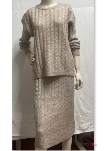 Coordinato in Cotone maniche lunghe girocollo con elastico