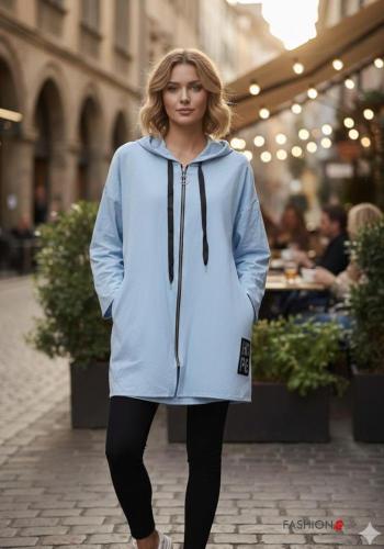 Sudadera de Algodón con cremallera con capucha con bolsillos