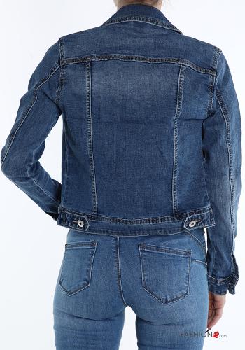 denim Cotton Jacket with buttons with pockets - ph 2