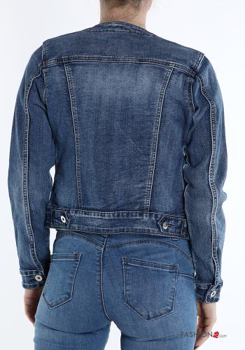 Blusão em Algodão denim com bolsos com botões com pérolas - ph 2