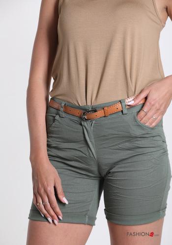 Pantaloncino Short in Cotone con cintura - ph 4