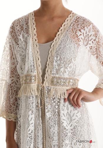 Copricostume in Cotone pizzo con fiocco con frange - ph 4