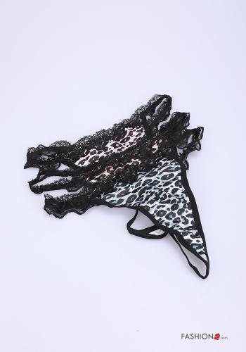 12-piece Set  Thongs  lace Animal print - ph 1