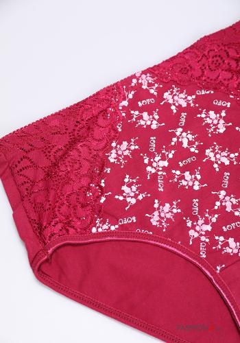 Ensemble de 24 pièces Slip en Coton dentelle Tissu imprimé - ph 4