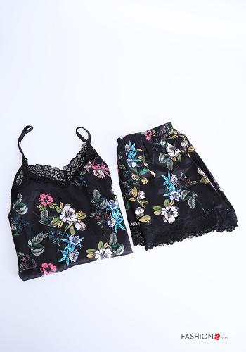 10-teiliges Set Blumenmuster Spitze- Voller Pyjama - ph 5