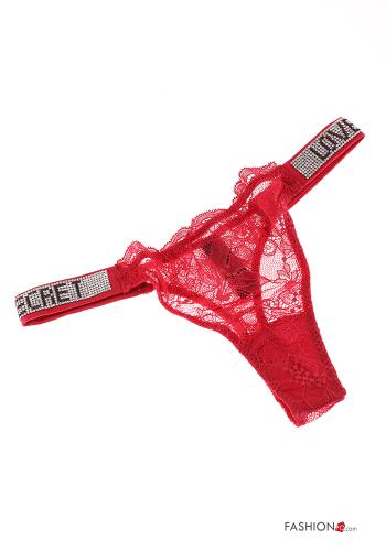 G-String de Algodón encaje Patrones de escritura con brillantes - ph 1