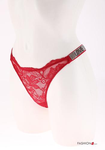 G-String de Algodón encaje Patrones de escritura con brillantes - ph 3