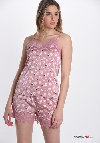 25-piece pack Floral lace v-neck Pyjama set - ph 3