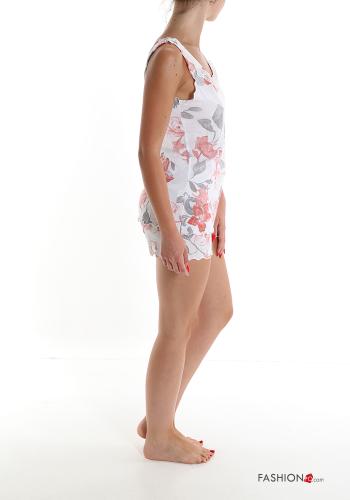 15-teiliges Set  Voller Pyjama aus Baumwolle  Spitze Blumenmuster - ph 3