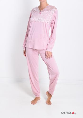 Pack de 15 peças Pijama em Algodão renda gola V - ph 1