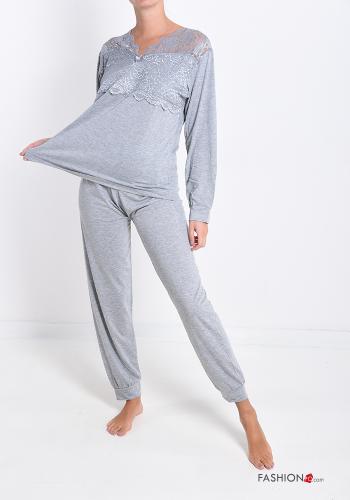Pack de 15 peças Pijama em Algodão renda gola V - ph 6