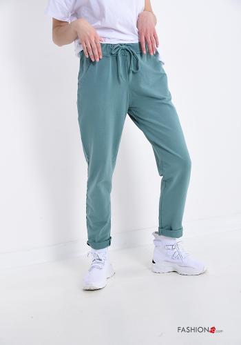 Track pants in Cotton  with pockets with bow - ph 1