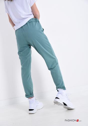 Track pants in Cotton  with pockets with bow - ph 2
