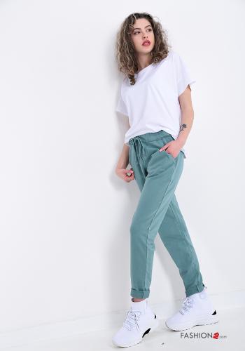 Track pants in Cotton  with pockets with bow - ph 5
