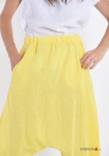 Hose aus Leinen mit Taschen - ph 4