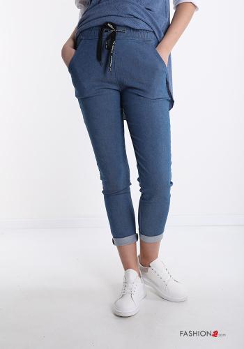 Jeans in Cotone  con tasche con fiocco - ph 1