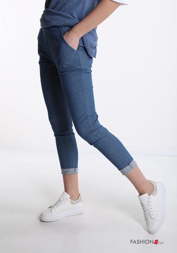 Jeans in Cotone  con tasche con fiocco - ph 3