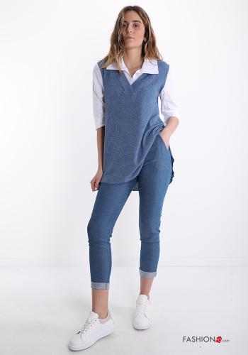 Jeans in Cotone  con tasche con fiocco - ph 5