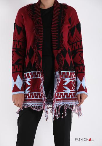 Gilet à Imprimé Géométrique à franges - ph 1