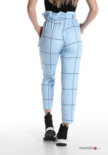 Vichy Muster Hose mit Taschen mit Schleife - ph 2