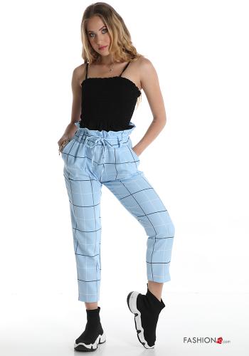 Vichy Muster Hose mit Taschen mit Schleife - ph 5